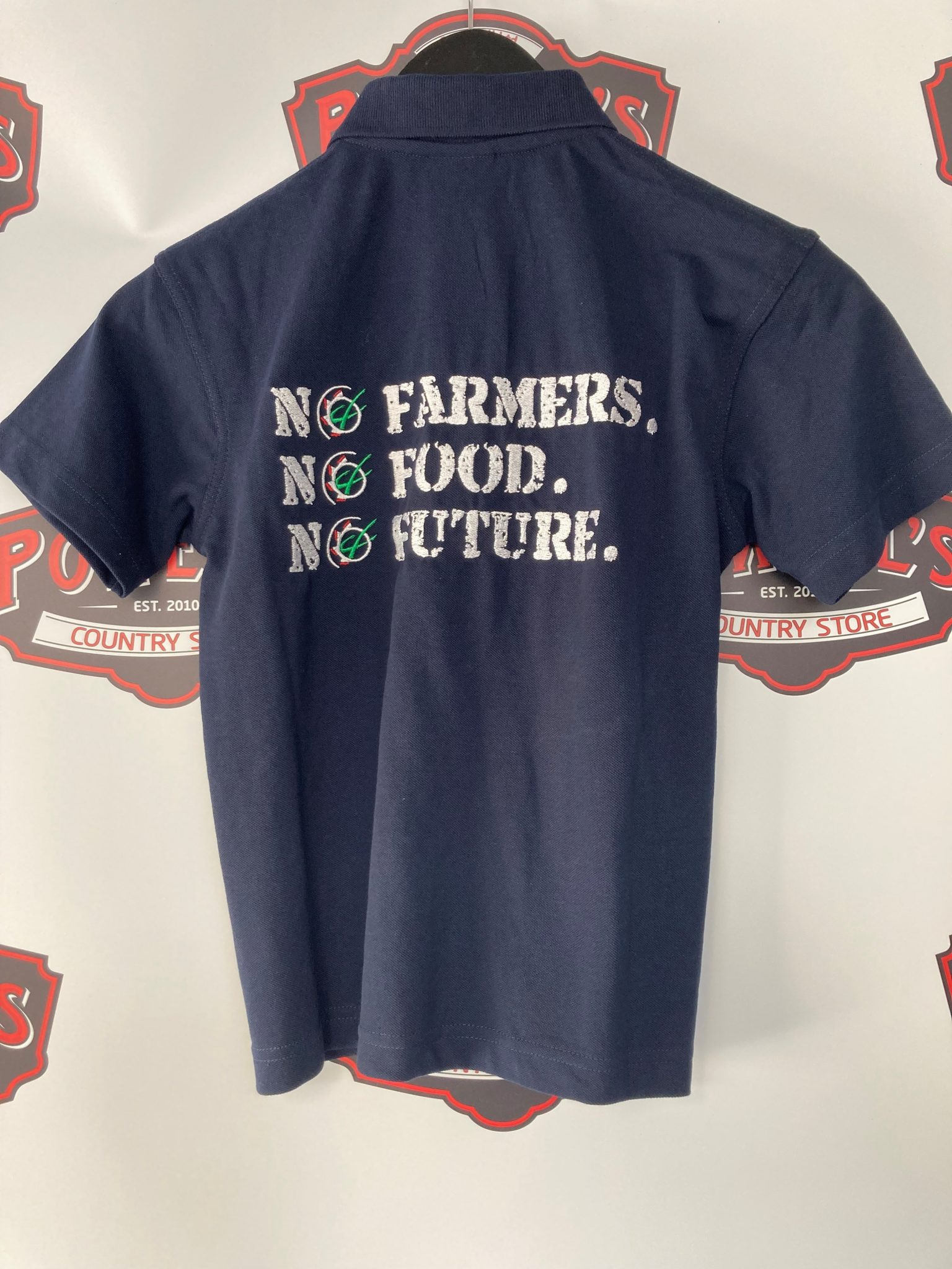 Grassmen Kids Polo Shirt ‘No Farmers. No Food. No Future.’ Navy – CC ...