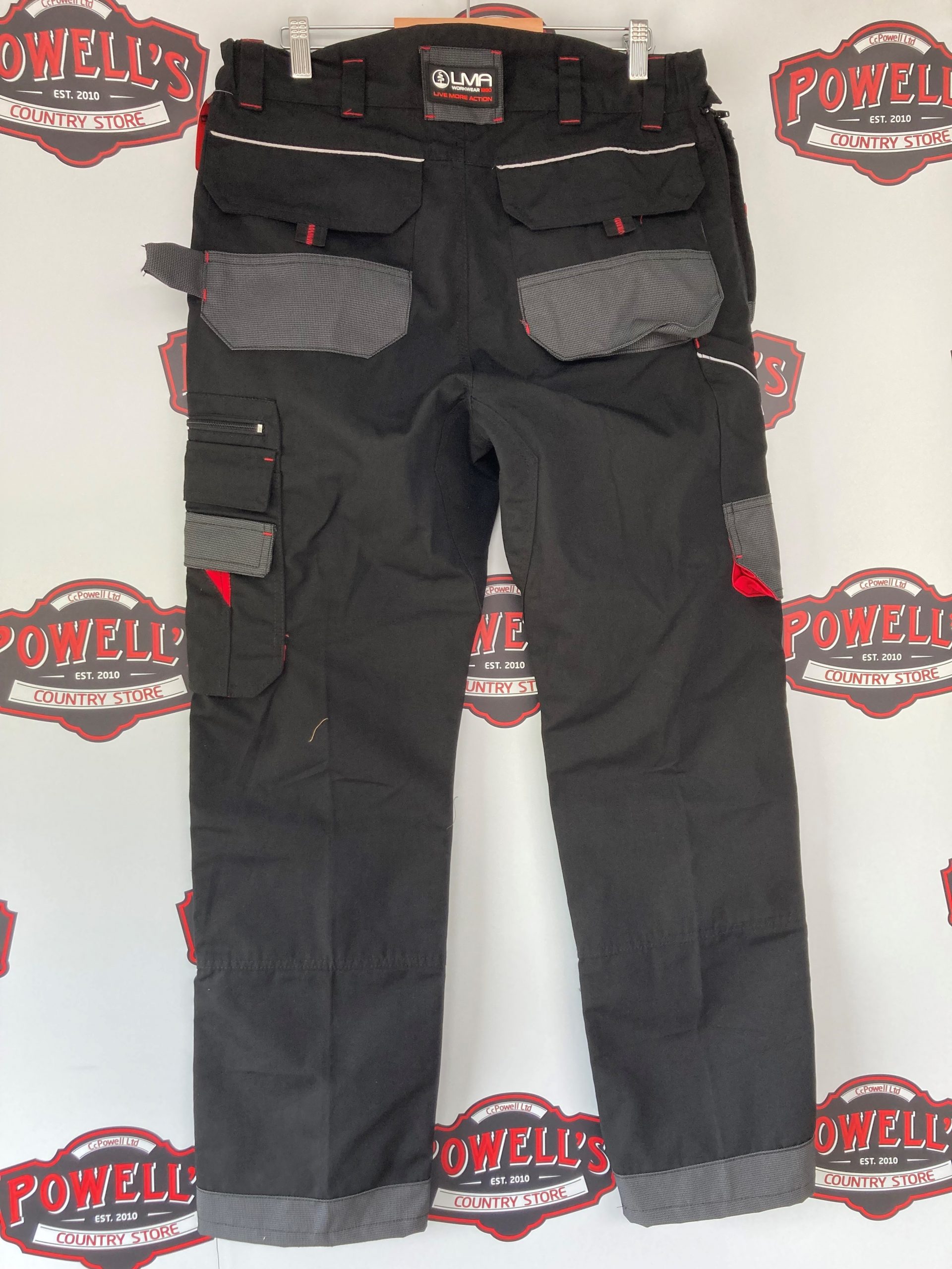 Grassmen Adults Work Trousers Black/Grey CC Powell Ltd